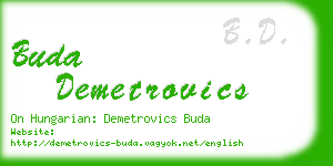 buda demetrovics business card
